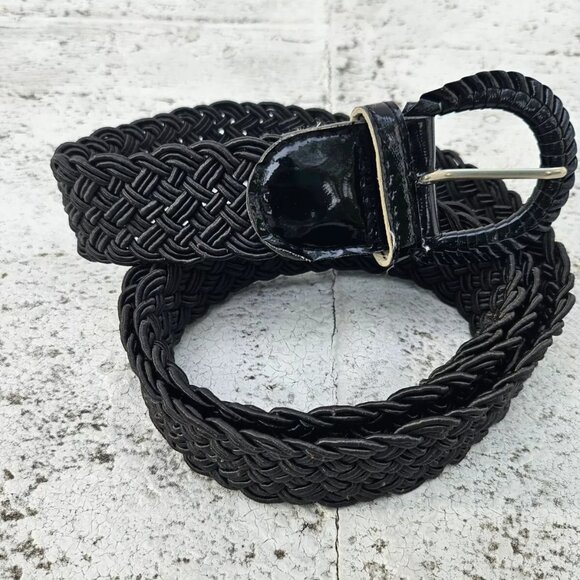 Women Belt Black Braided Waistband Pin Buckle Belt Size 32-36 inches - Picture 8 of 10